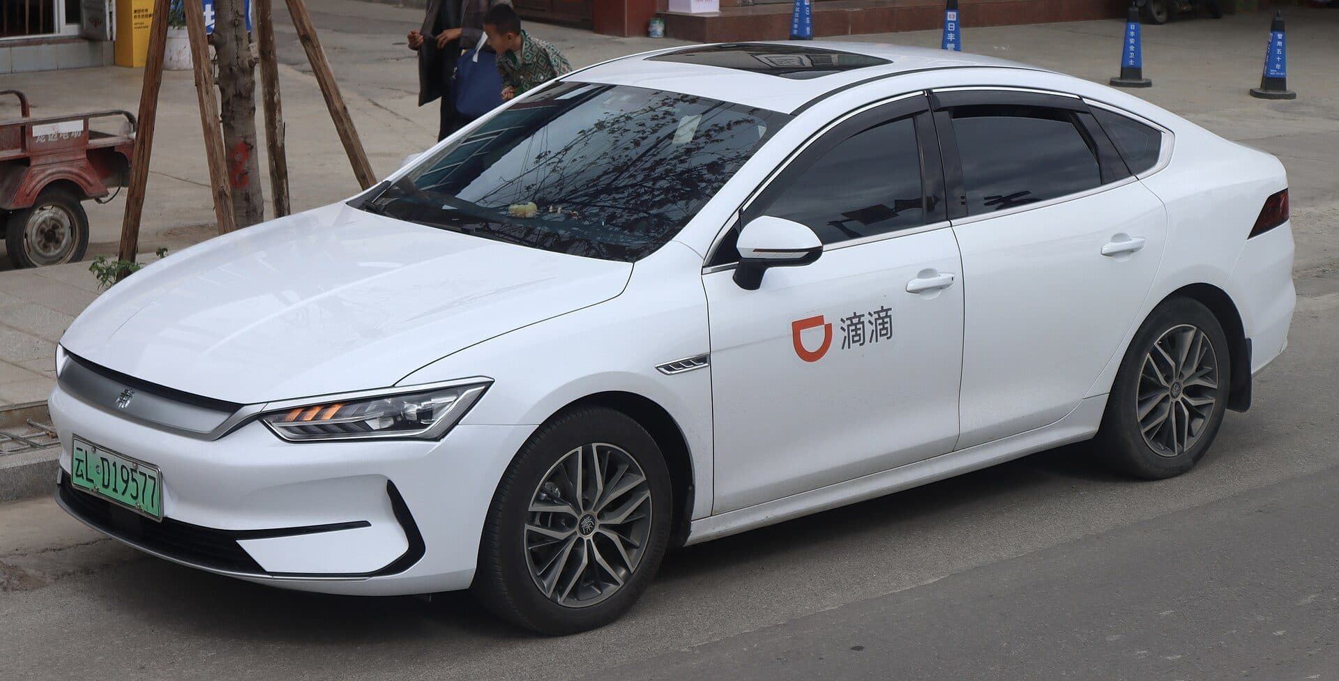 Voiture électrique aux couleurs du service DiDi Chuxing, en Chine.