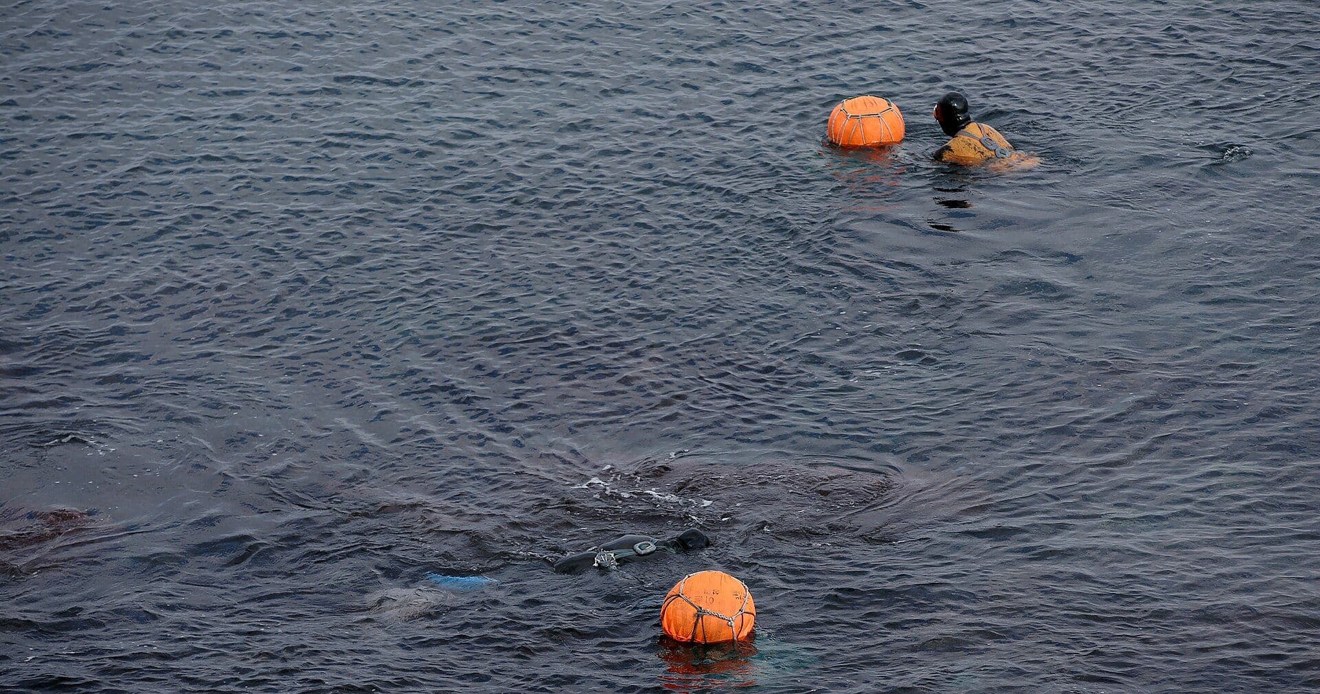 Plongeuses haenyeo sur le littoral de l'île de Jeju.