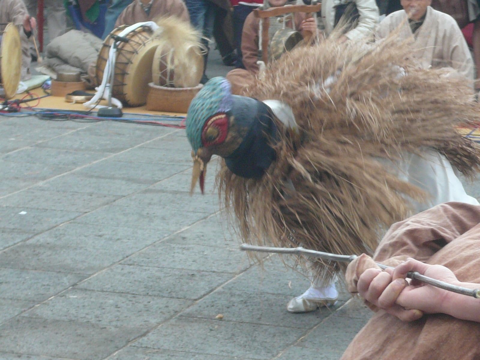 Danseur de talchum masqué, danse traditionnelle coréenne.