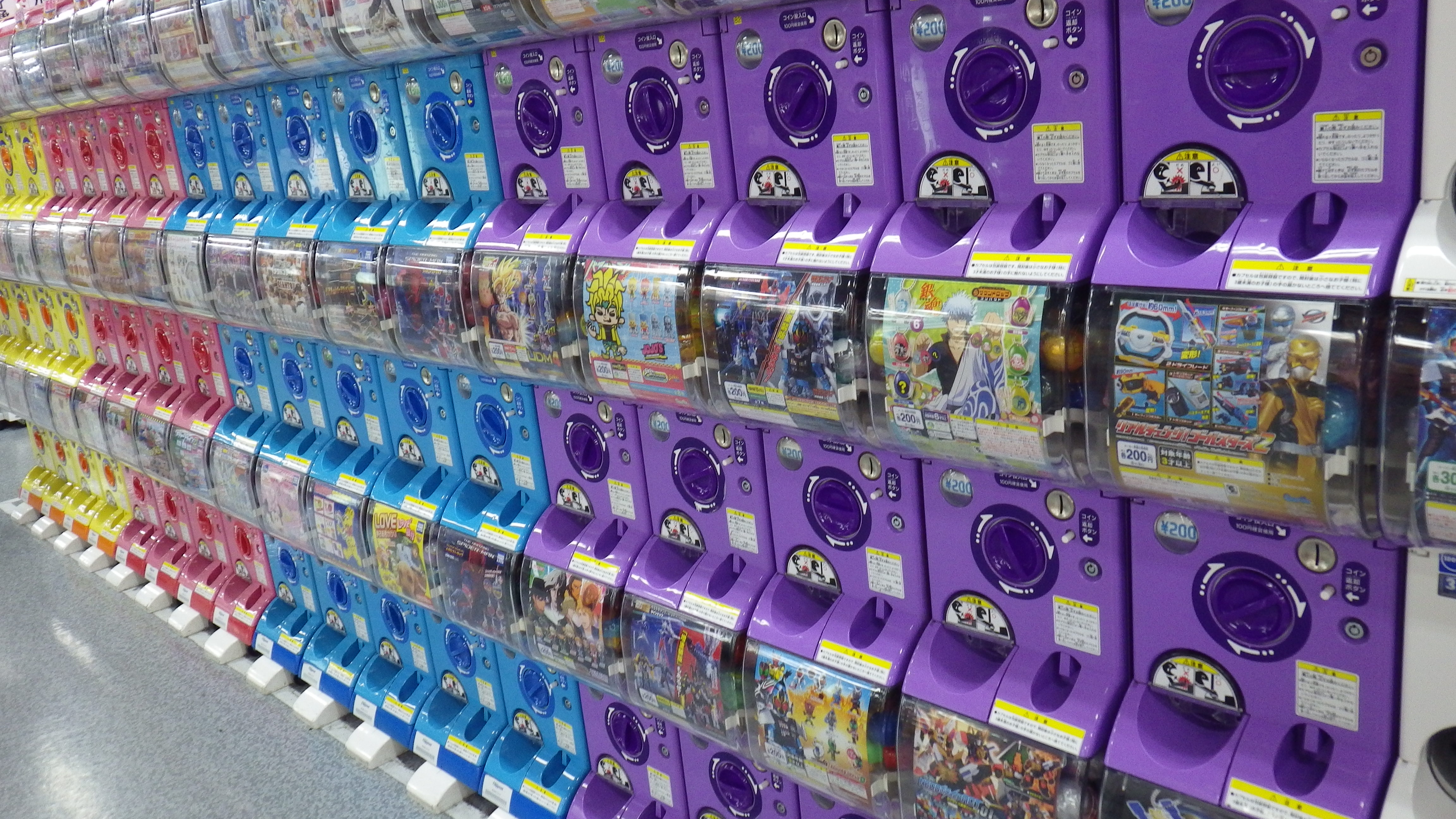 Aisle of the Gashapon Department Store in Ikebukuro, thousands of machines stretching into the distance