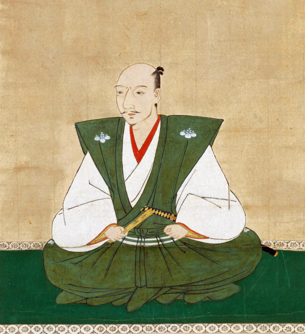 Portrait imaginé d'Oda Nobunaga en armure de l'époque Sengoku, seigneur de guerre qui prit Yasuke à son service